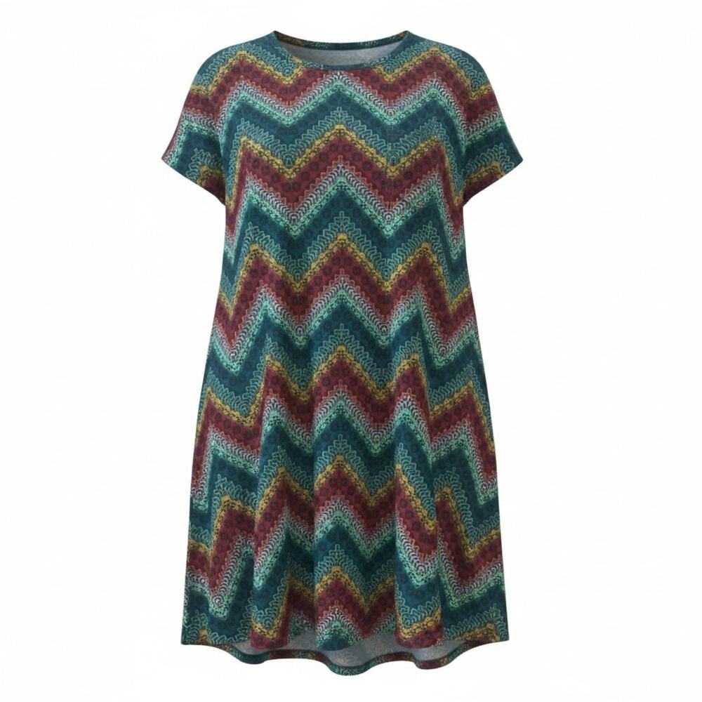 LuLaRoe CARLY High-Low Hemline Dress Patch Pocket Relaxed Fit Soft Women Sz XS